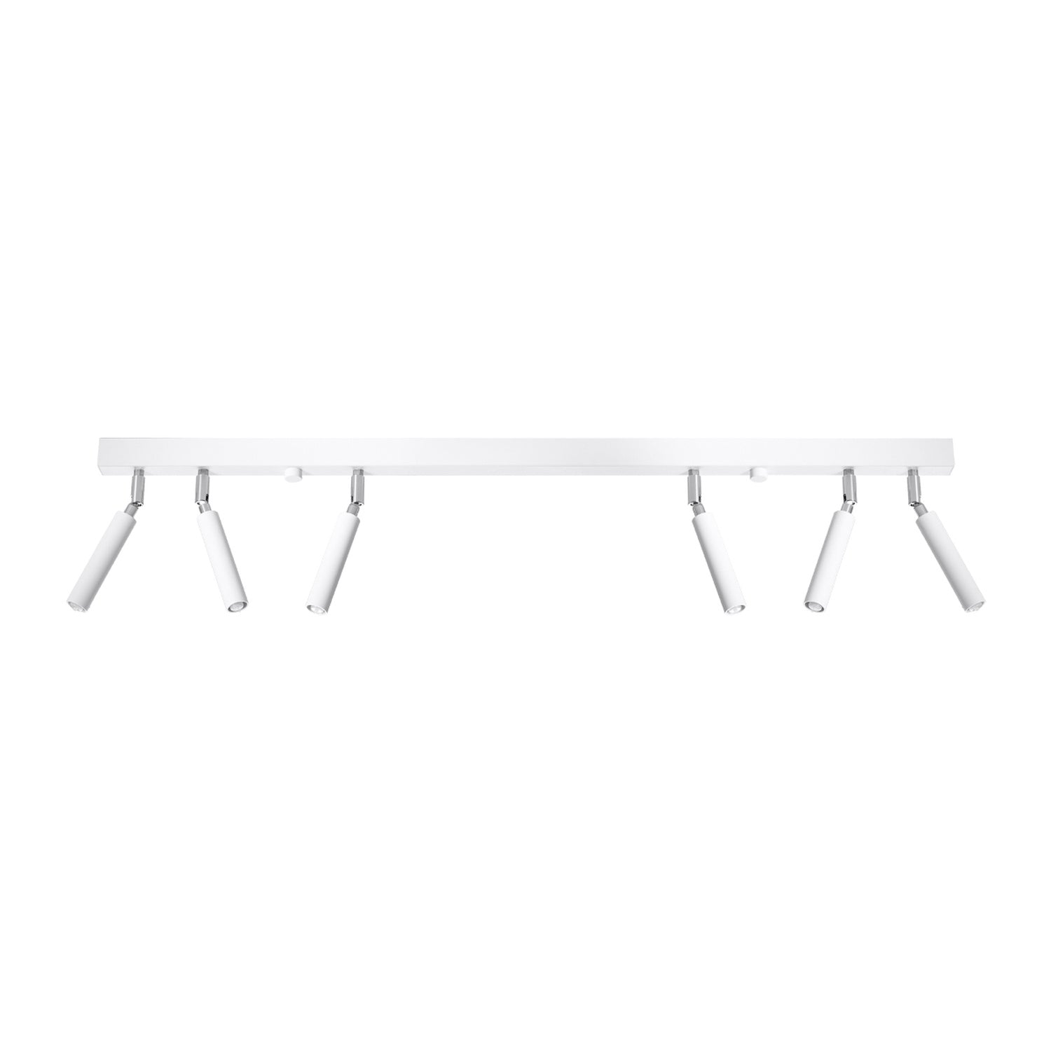 Plafonnier Eyetech 6 blanc, spot orienté sur rotule chromée