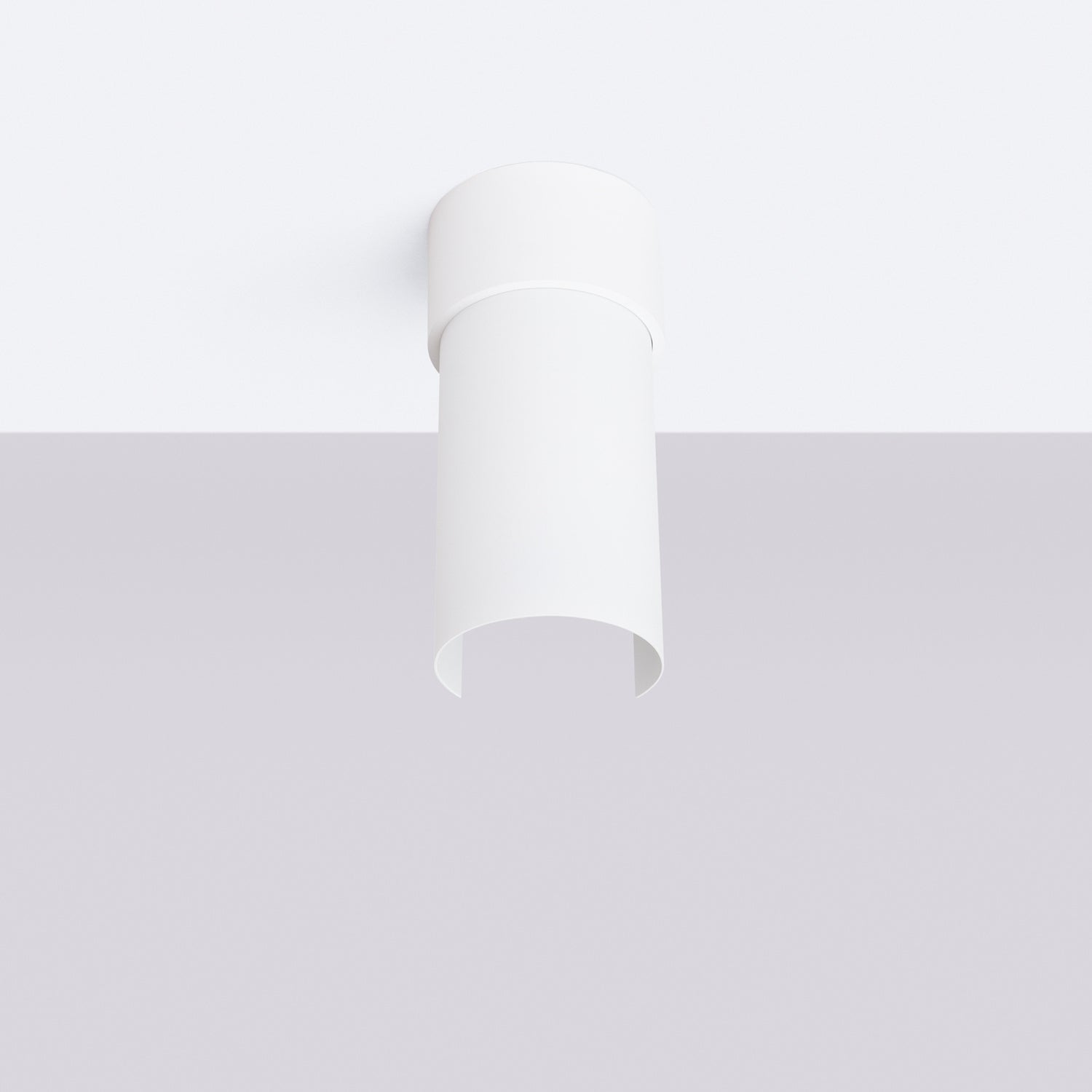 Plafonnier Flash métal blanc E27 de profil