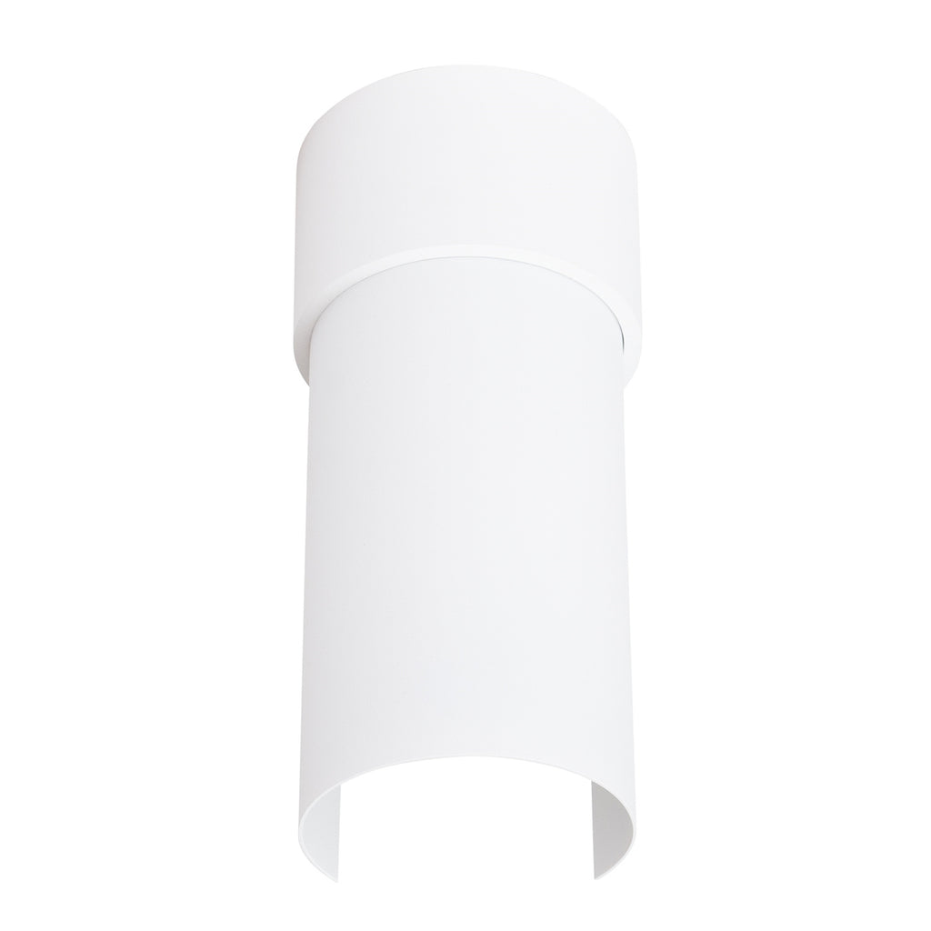 Plafonnier Flash métal blanc E27, cylindre d'acier à manchon rotatif