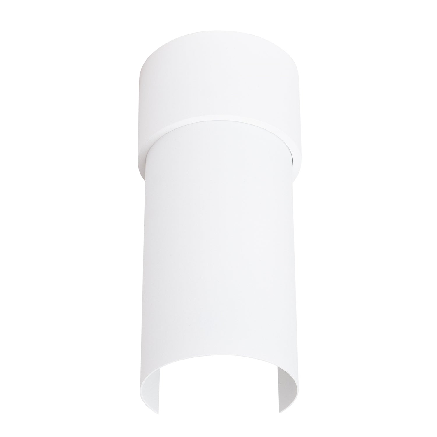 Plafonnier Flash métal blanc E27, cylindre d'acier à manchon rotatif
