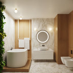 Plafonnier Halo boule opale beige en ambiance