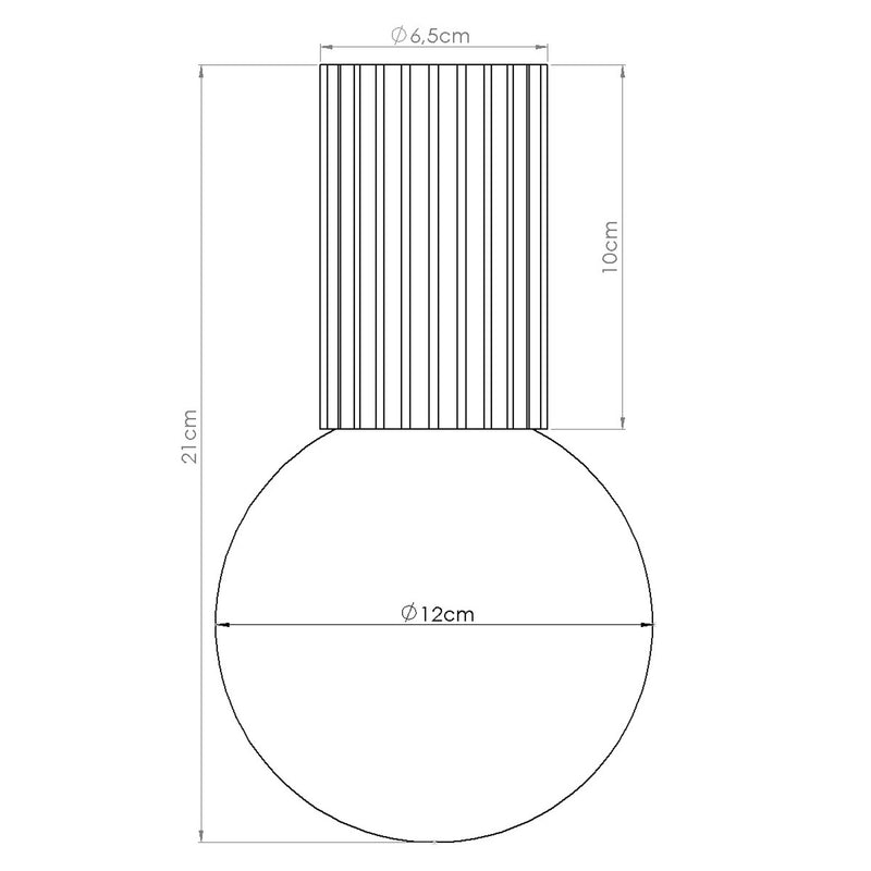 Dimensions Plafonnier Halo boule opale G9