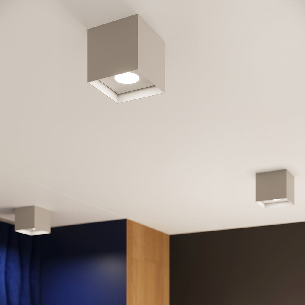 Plafonnier Hati aluminium gris GU10 en ambiance