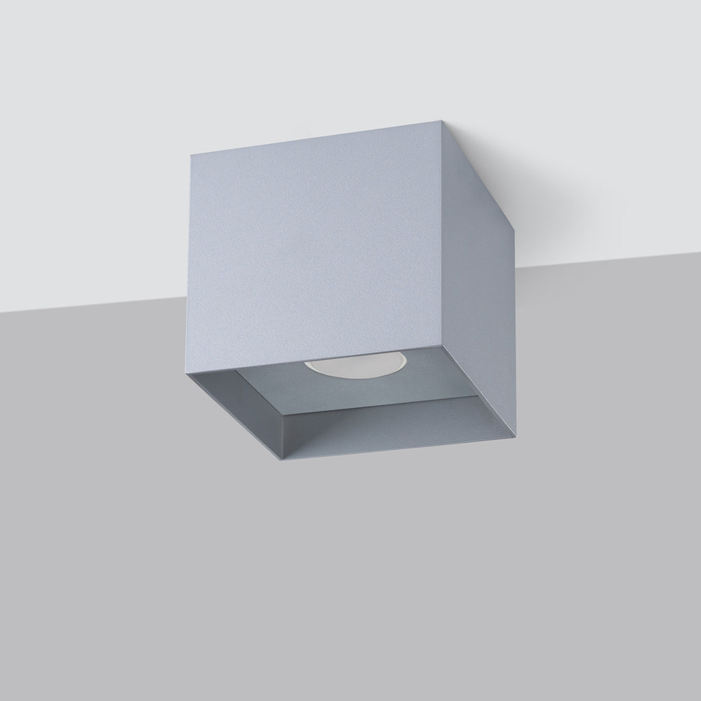 Plafonnier Hati aluminium gris GU10 de profil