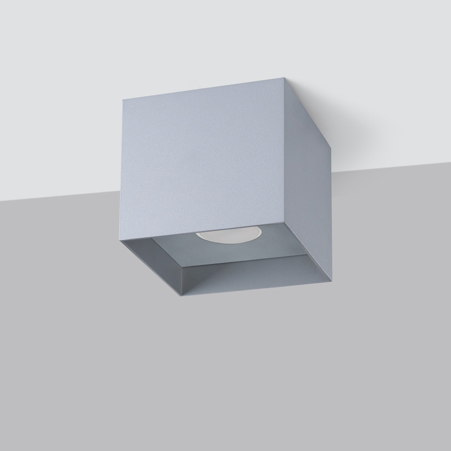 Plafonnier Hati aluminium gris GU10 de profil