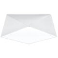 Plafonnier Hexa 35 blanc, forme diamant facetté, vue de face