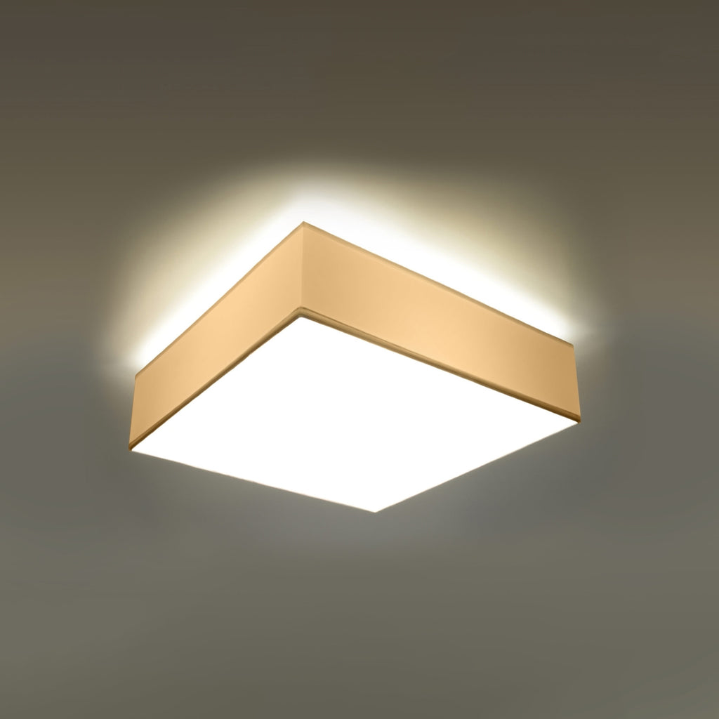 Plafonnier Horus 35 blanc allumé, lumière diffuse vers le bas