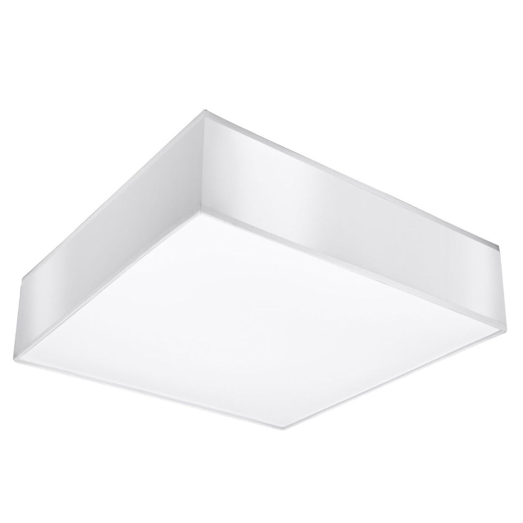 Plafonnier Horus 35 blanc, plafonnier carré laqué et diffuseur blanc