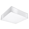 Plafonnier Horus 35 blanc, plafonnier carré laqué et diffuseur blanc