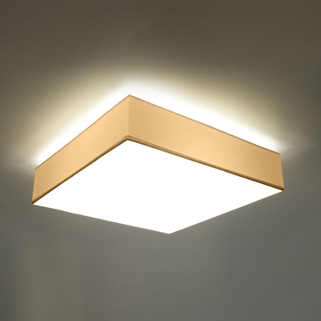 Plafonnier Horus 45 blanc allumé, lumière diffuse vers le bas