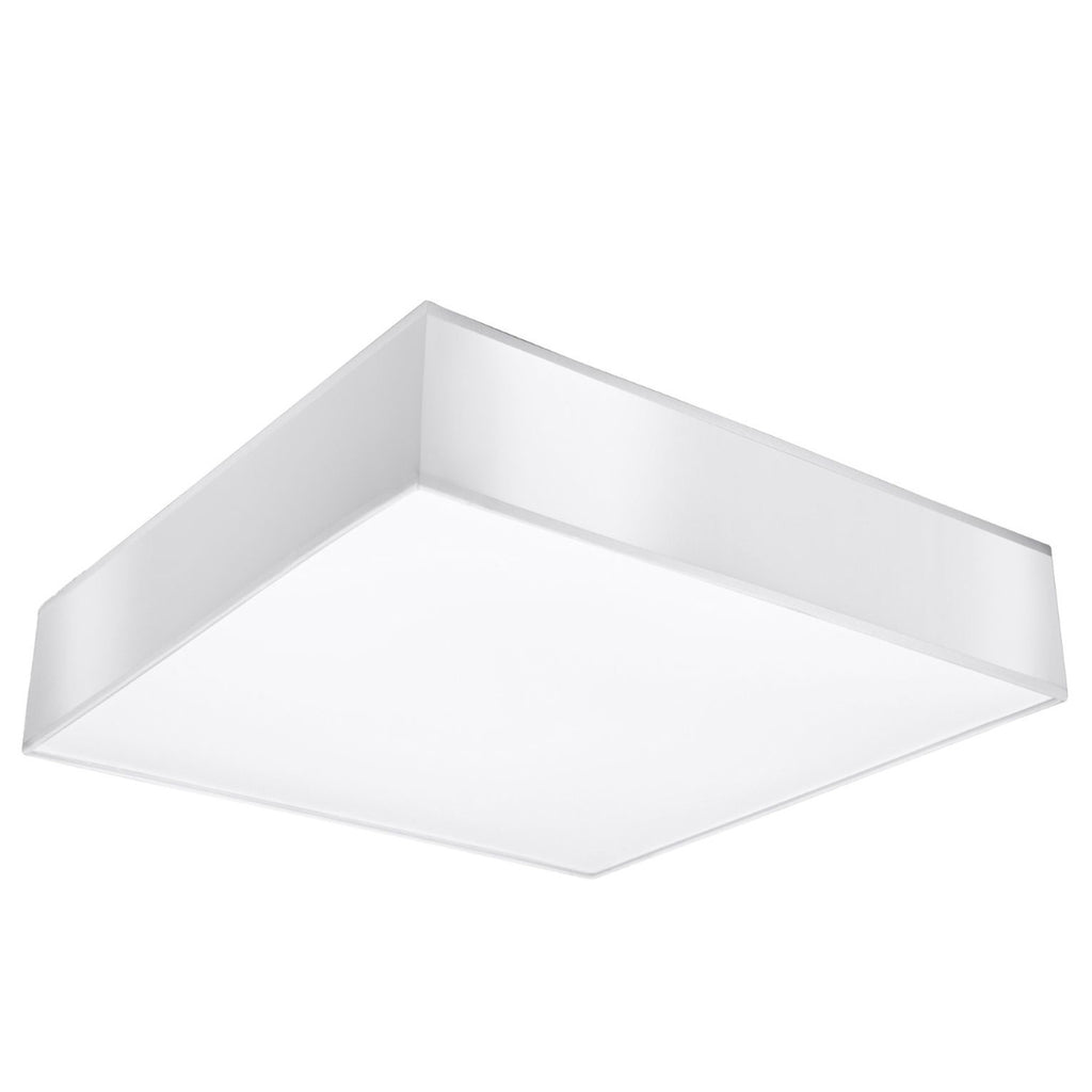 Plafonnier Horus 45 blanc, plafonnier carré laqué et diffuseur blanc