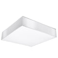 Plafonnier Horus 45 blanc, plafonnier carré laqué et diffuseur blanc