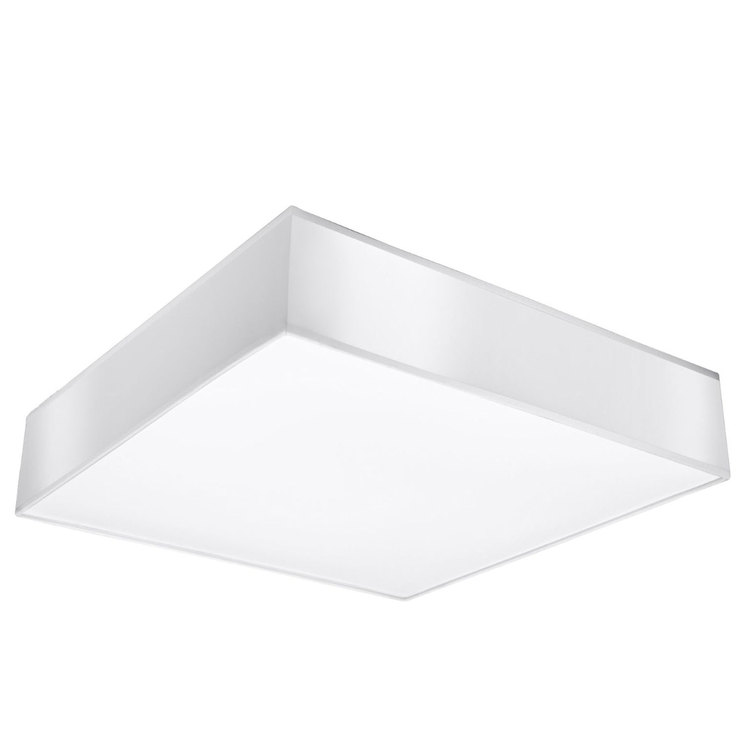 Plafonnier Horus 45 blanc, plafonnier carré laqué et diffuseur blanc