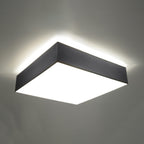 Plafonnier Horus 45 gris allumé, lumière diffuse vers le bas