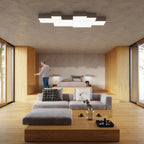 Plafonnier Horus 45 gris au plafond d'un salon