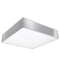 Plafonnier Horus 45 gris, plafonnier carré laqué et diffuseur blanc