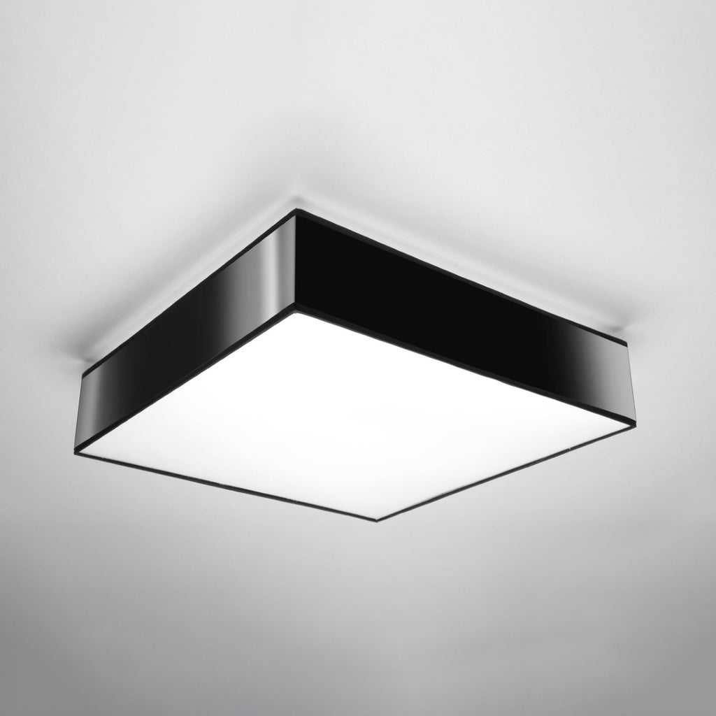 Plafonnier Horus 45 noir monté au plafond