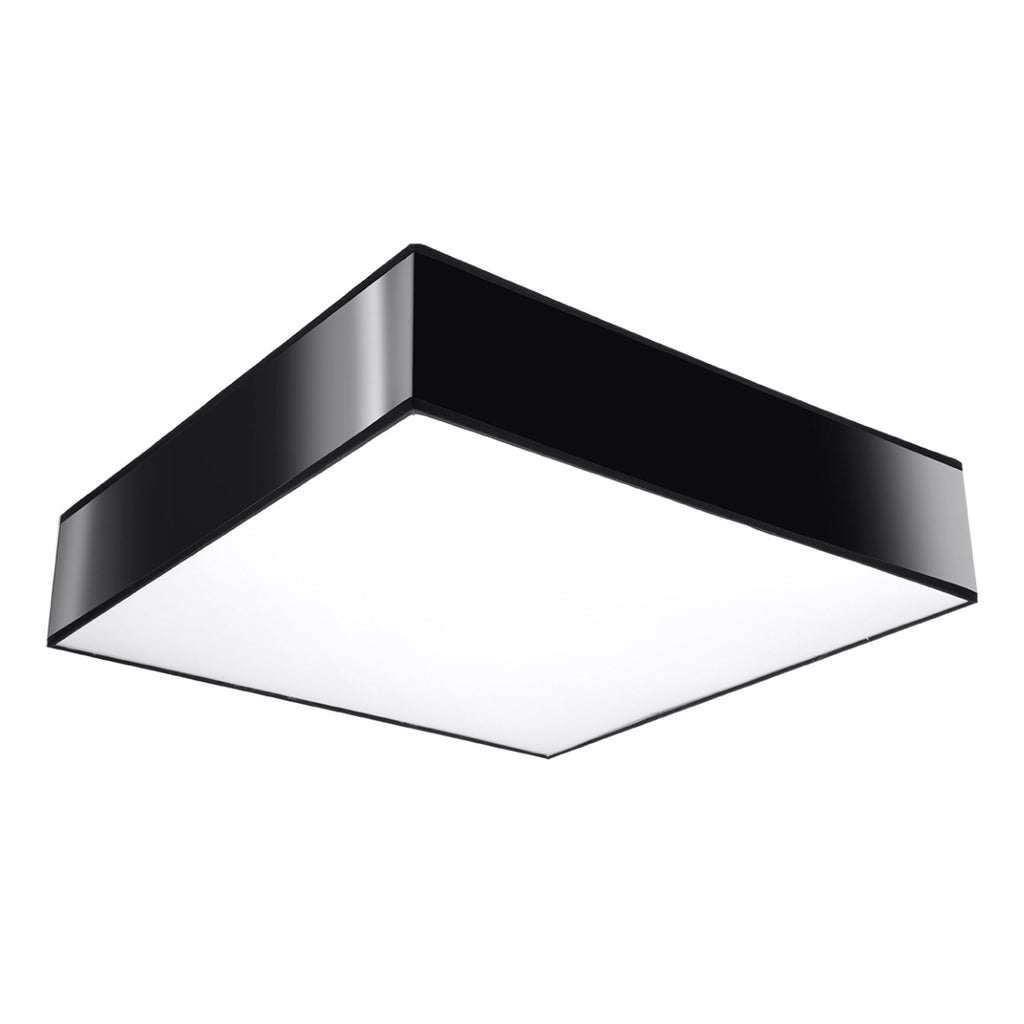 Plafonnier Horus 55 PVC noir, plafonnier carré au plafond
