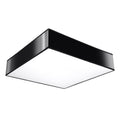 Plafonnier Horus 55 PVC noir, plafonnier carré au plafond