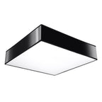 Plafonnier Horus 55 PVC noir, plafonnier carré au plafond