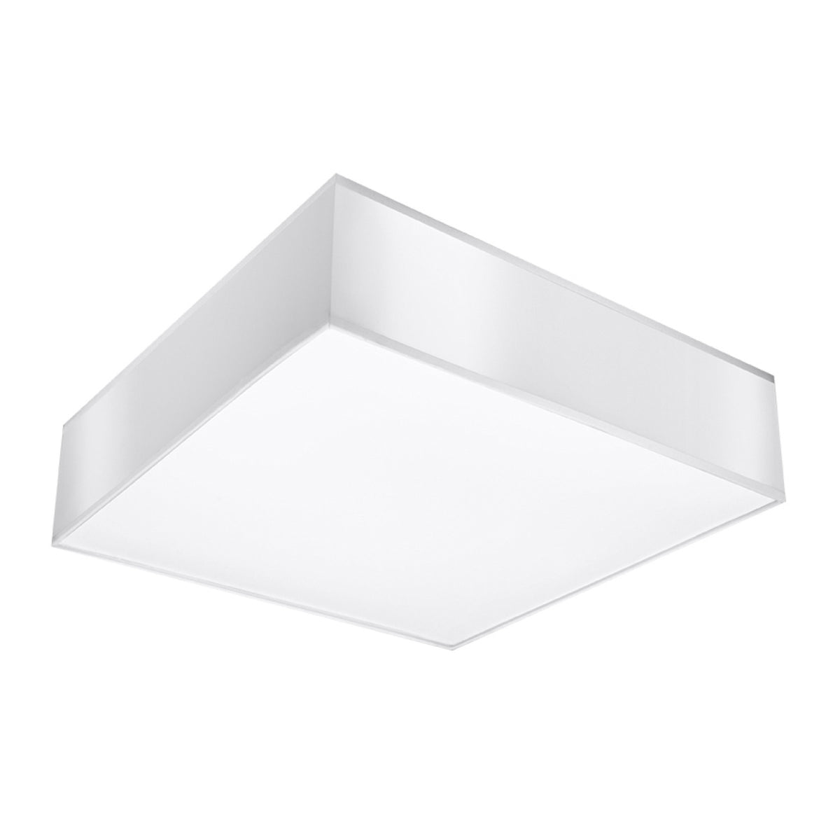 Plafonnier Horus 55 cm carré PVC E27, finition pvc blanc