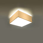 Plafonnier Horus blanc allumé, lumière diffuse vers le bas