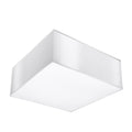 Plafonnier Horus blanc 25 cm, plafonnier carré laqué et diffuseur blanc
