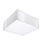 Plafonnier Horus blanc 25 cm, plafonnier carré laqué et diffuseur blanc
