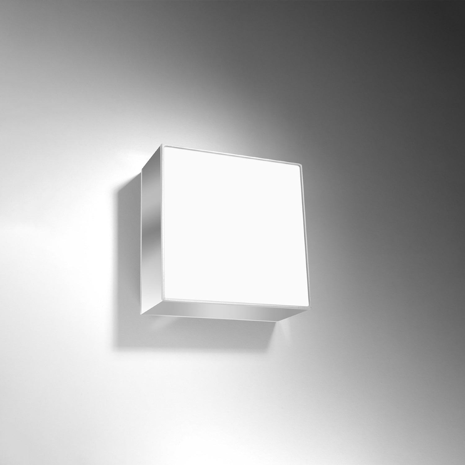 Plafonnier Horus gris vu de face, diffuseur blanc