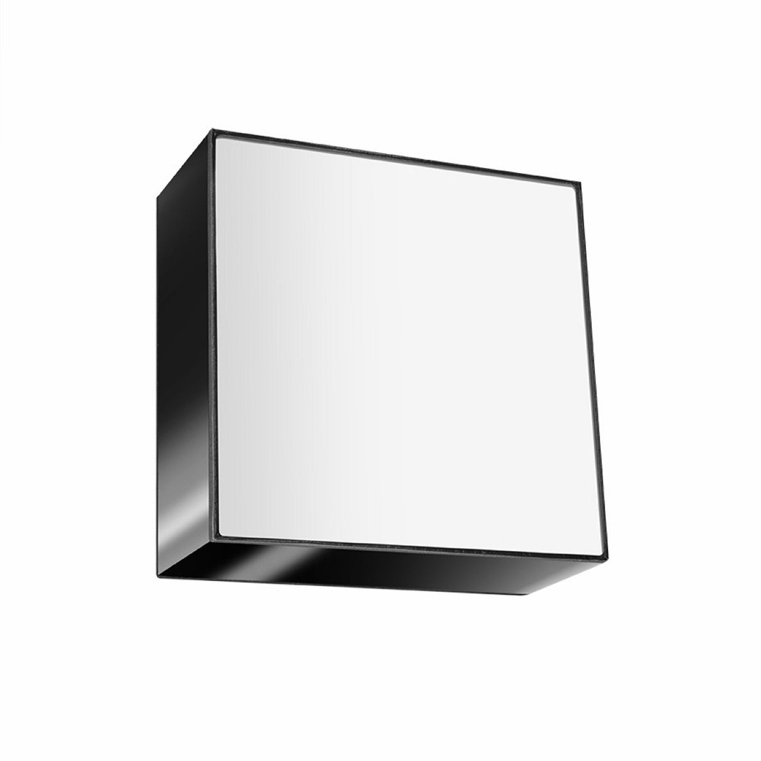 Plafonnier Horus noir de trois quarts, coque laquée brillante