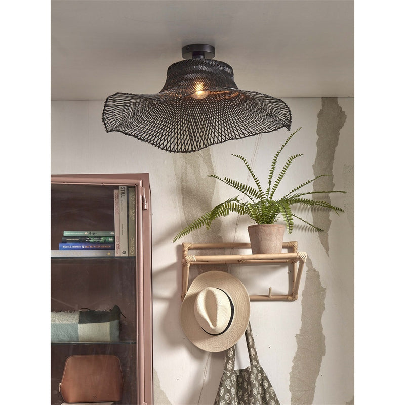 Dimensions Plafón Ibiza bambú negro 65 cm E27