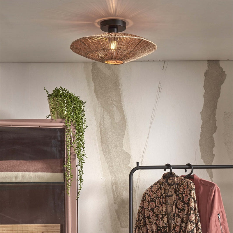 Dimensions Plafonnier Iguazu jute naturel disque 40 cm E27
