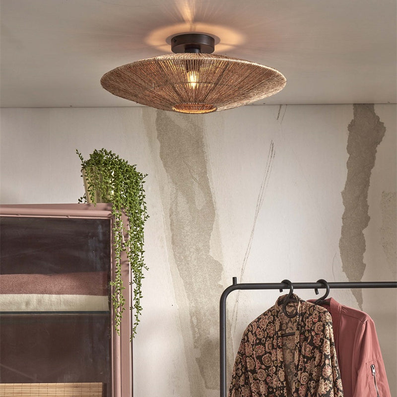 Dimensions Plafonnier Iguazu jute naturel disque 55 cm E27
