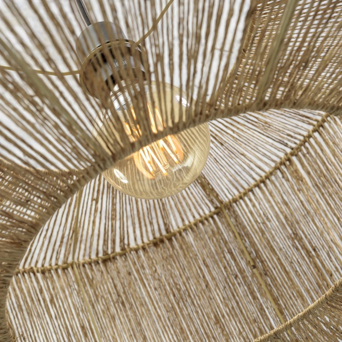 Plafonnier Iguazu jute naturel tambour 60 cm E27, vue 4