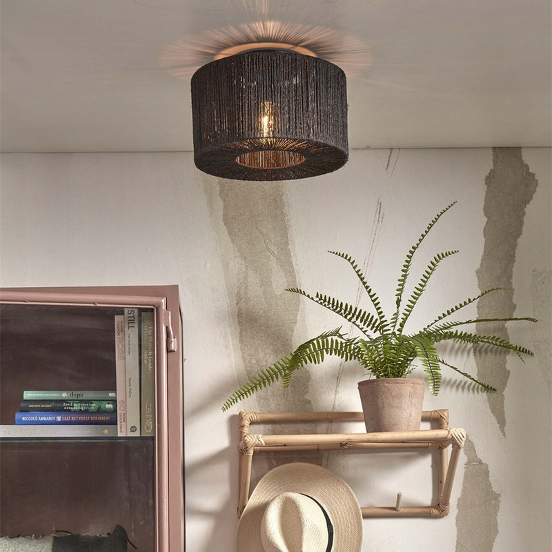 Dimensions Plafonnier Iguazu jute noir 30 cm E27