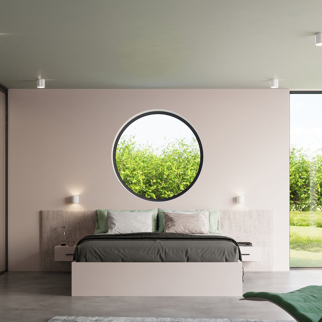 Plafonnier Inez blanc au plafond dans un intérieur contemporain