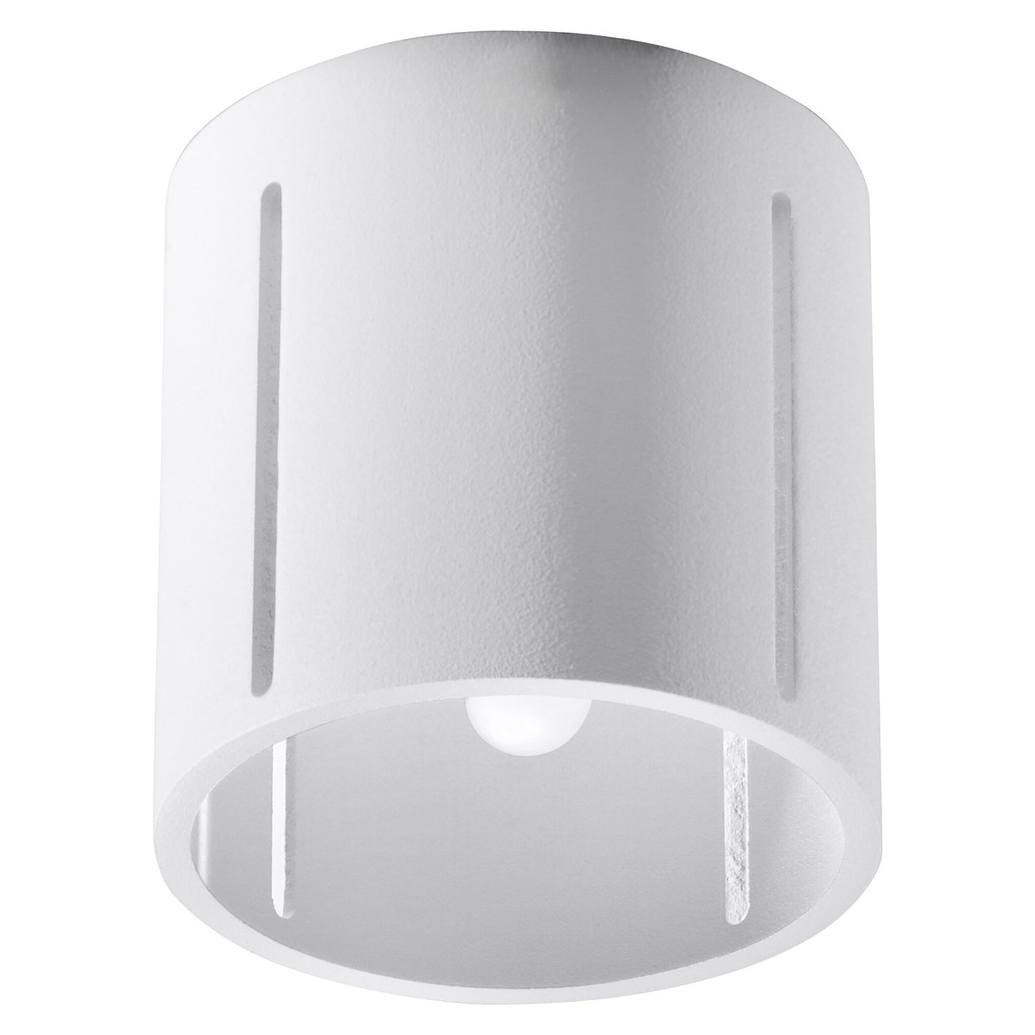 Plafonnier Inez tube en aluminium blanc à fentes verticales
