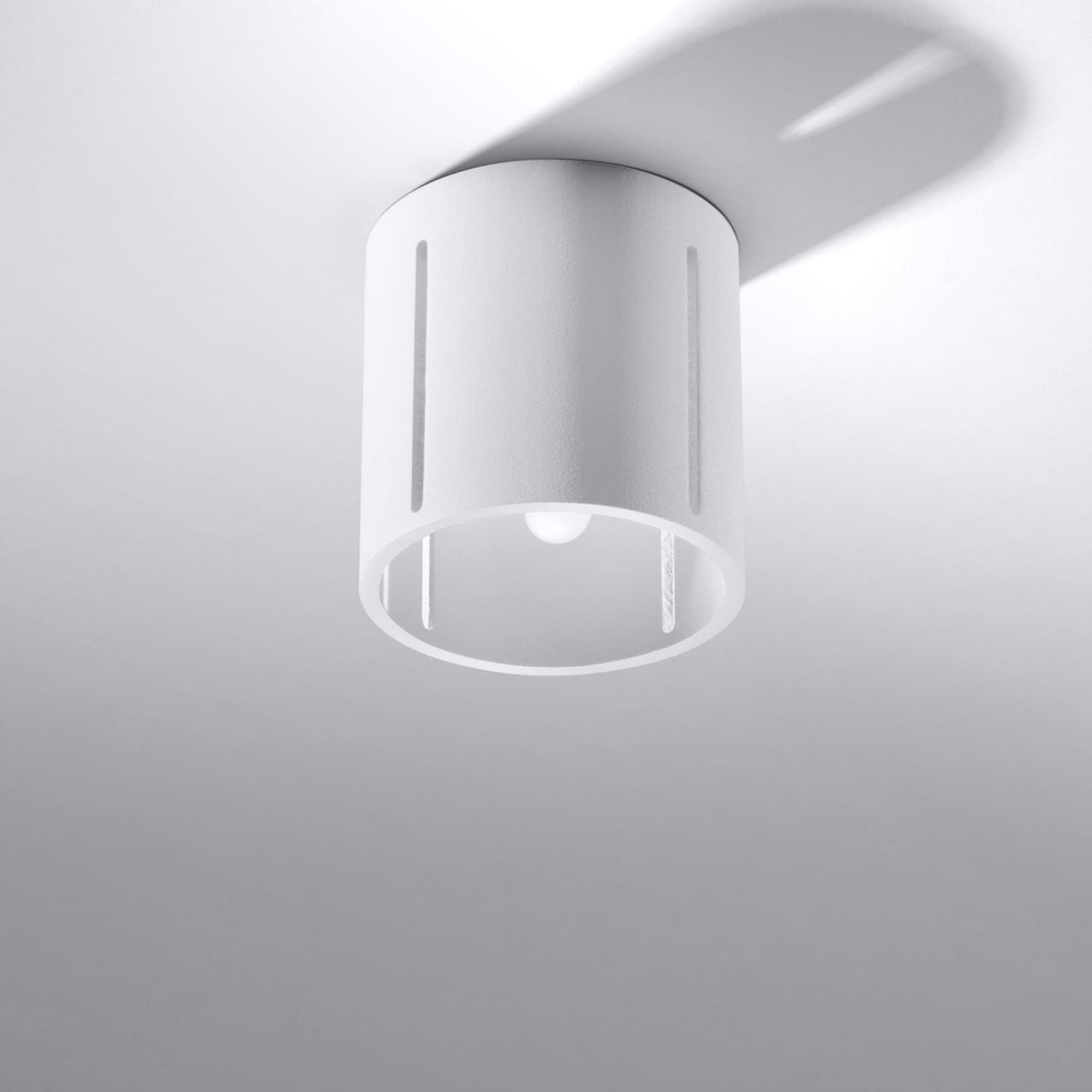 Plafonnier Inez aluminium blanc, vue de profil