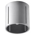 Plafonnier Inez tube en aluminium gris à fentes verticales