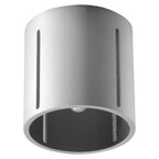 Plafonnier Inez tube en aluminium gris à fentes verticales