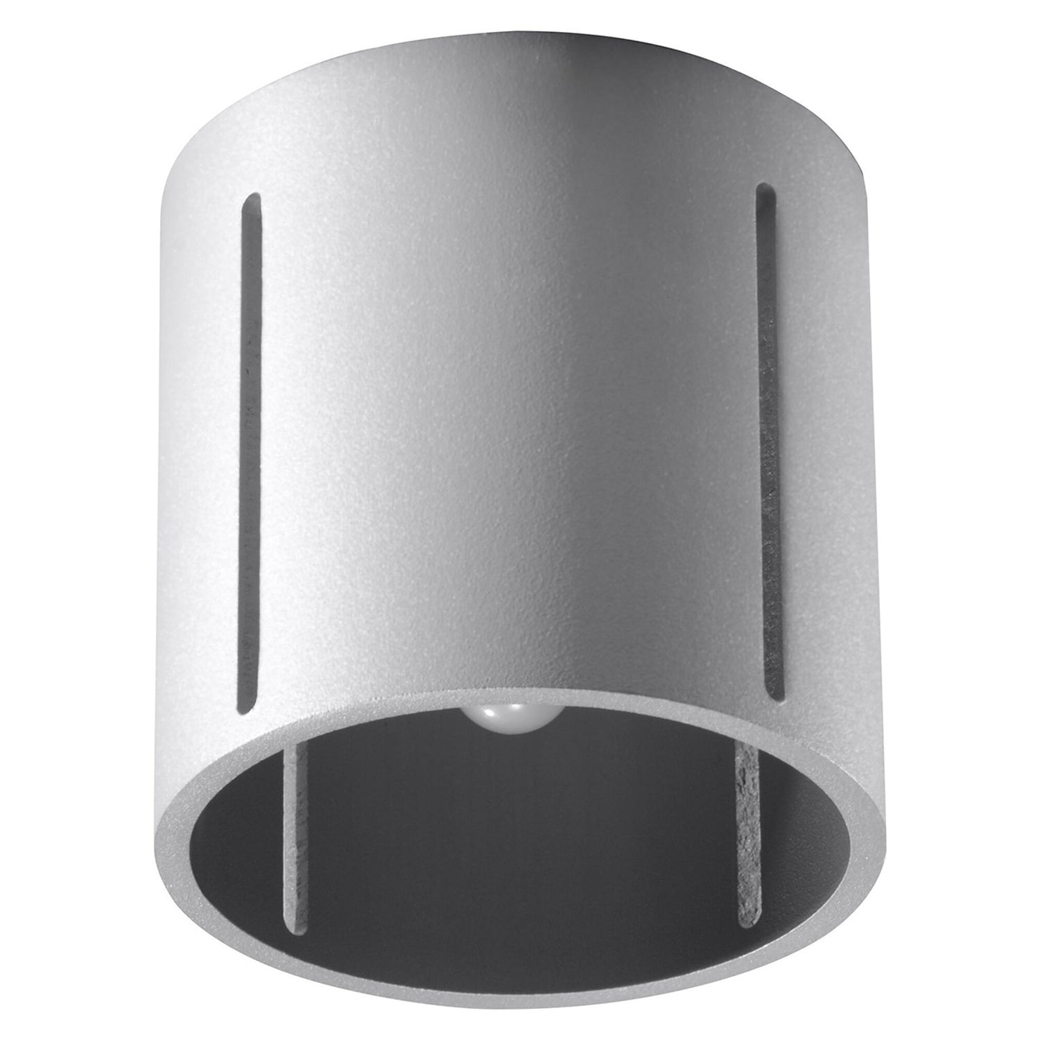 Plafonnier Inez tube en aluminium gris à fentes verticales