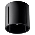 Plafonnier Inez tube en aluminium noir à fentes verticales