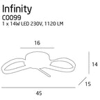 Plafonnier Infinity chromé, vue 2