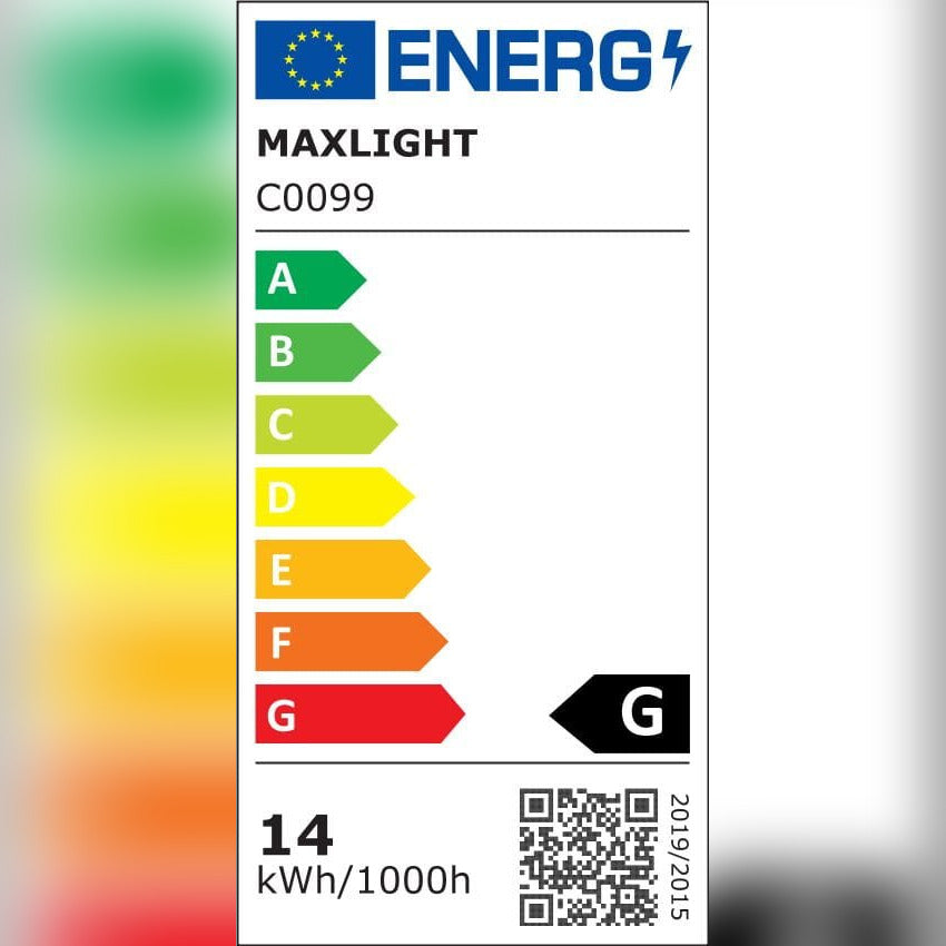 Étiquette énergie européenne du plafonnier Infinity classe G et 14 kWh pour 1000 heures