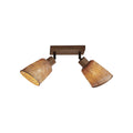 Plafonnier Java 2 abat-jours coniques bambou naturel 15 cm E27