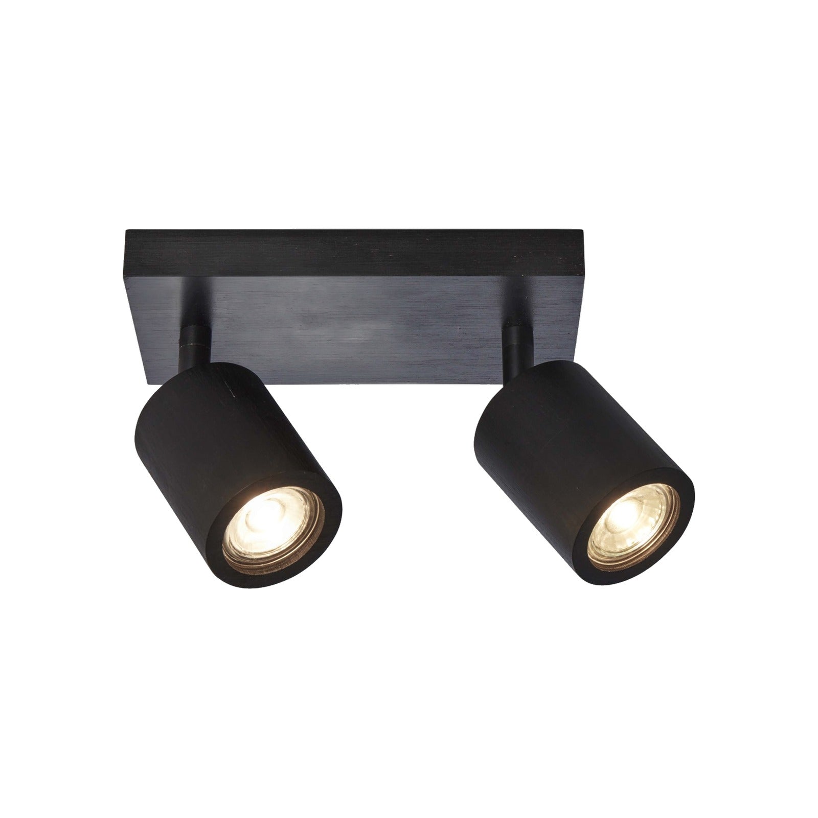 Plafonnier Java bambou 2 spots GU10 noir