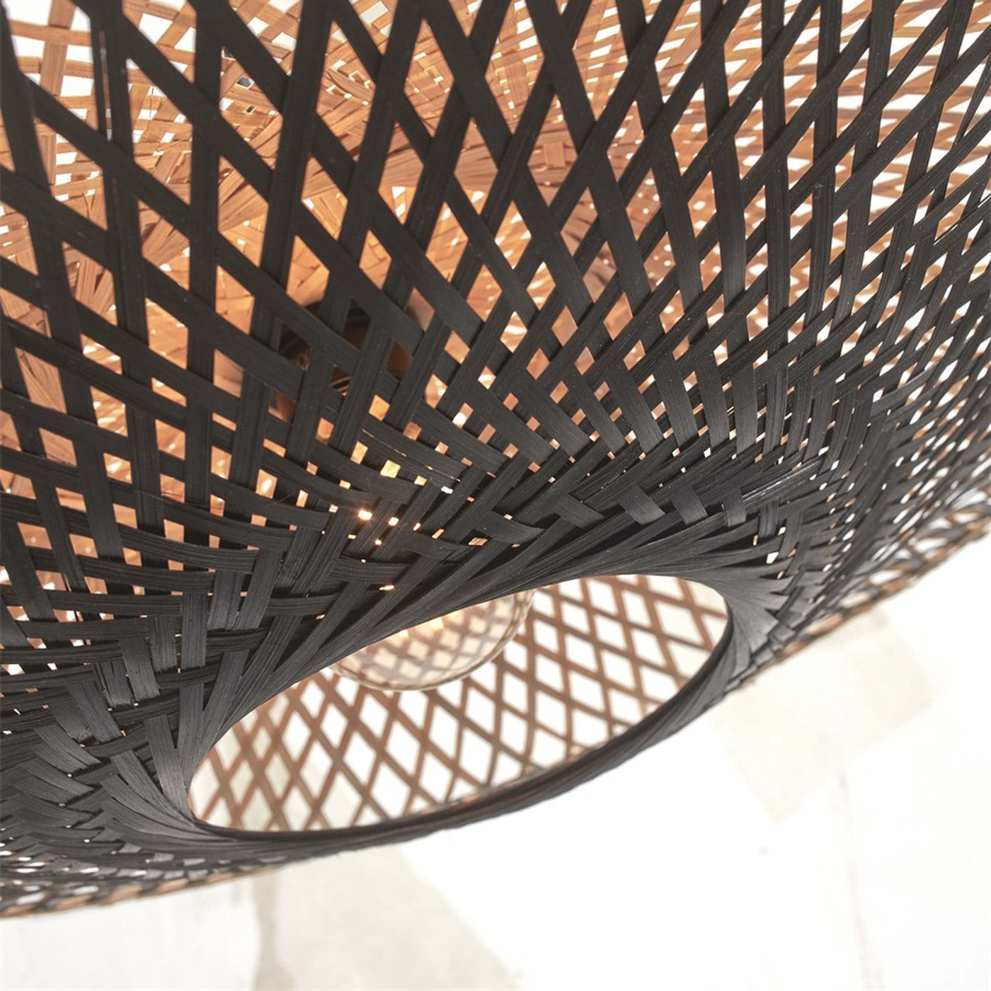 Plafonnier Kalimantan bambou naturel et noir 44 cm E27, vue 4