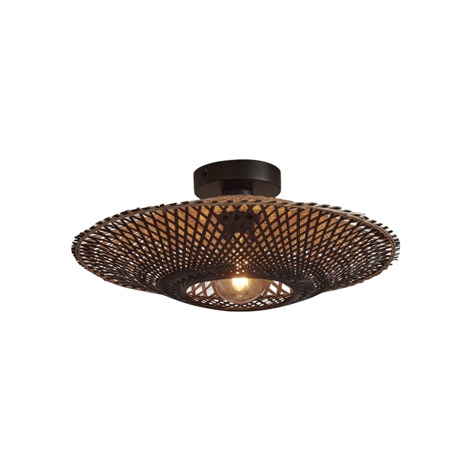 Plafonnier Kalimantan bambou naturel et noir 44 cm E27