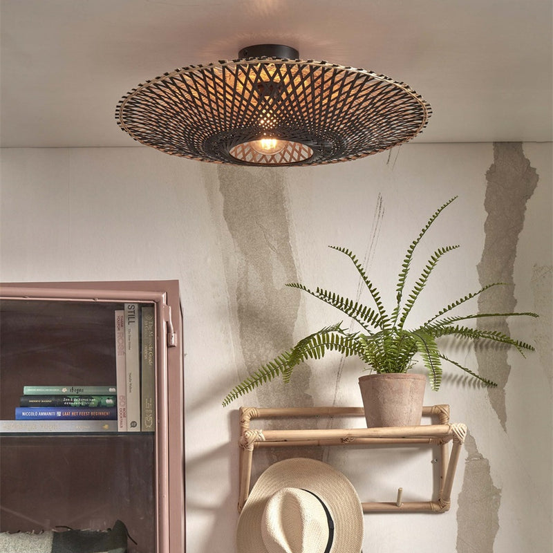 Dimensions Plafonnier Kalimantan bambou naturel et noir 60 cm E27