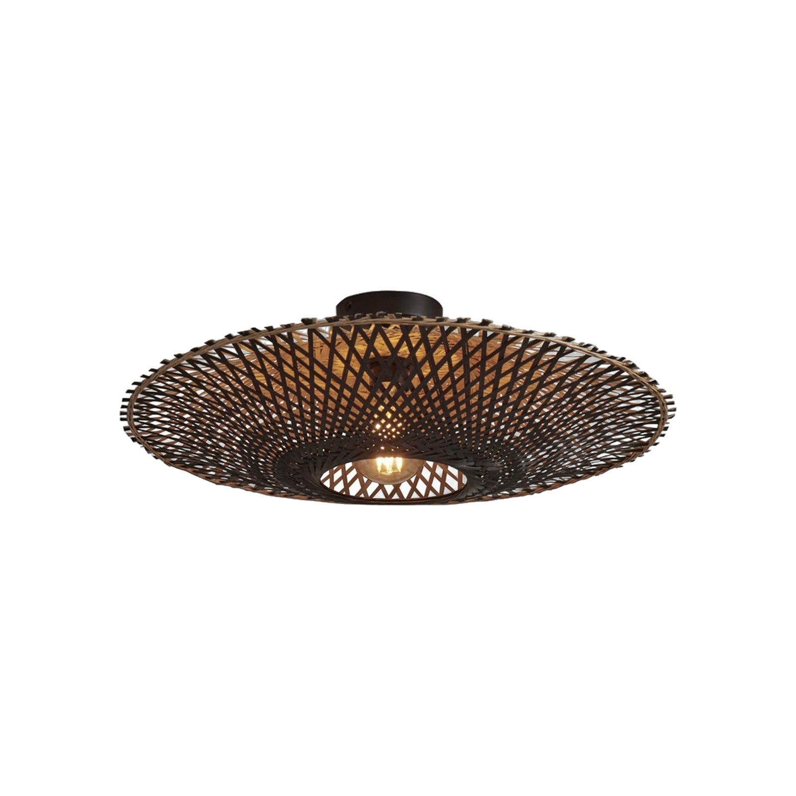 Plafonnier Kalimantan bambou naturel et noir 60 cm E27
